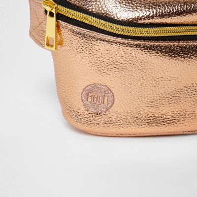 Girls rose gold Mi-Pac metallic bum bag